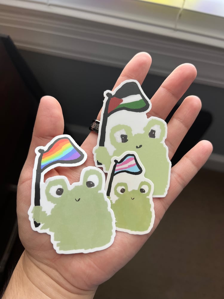 Image of frogs with pride! stickers