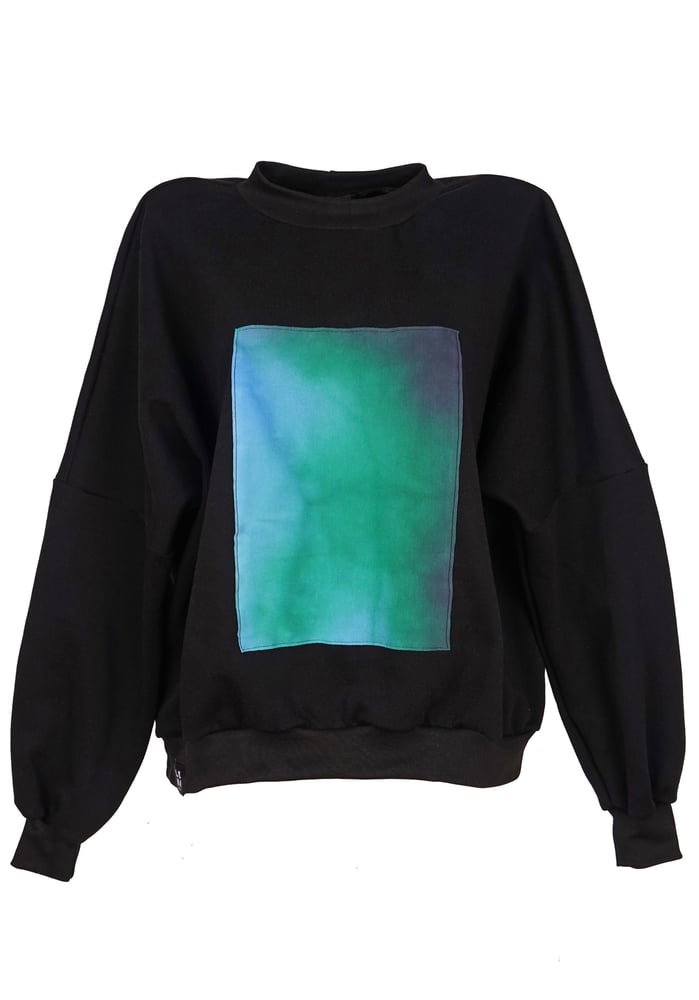 Image of Verlauf Sweater schwarz blaugrün