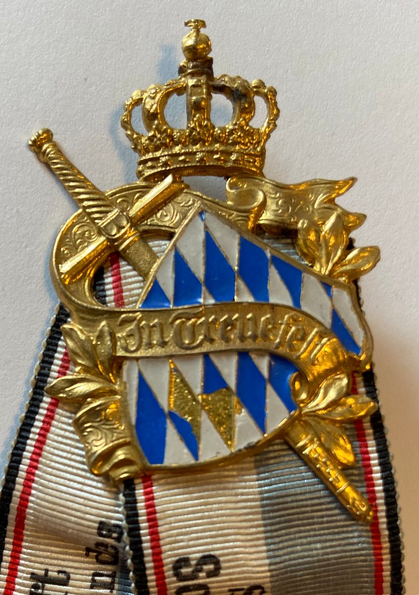 11095 German post WW1 Prussian Warrior authentic League Veteran 25 Year Membership Badge