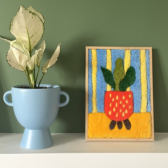 TAPIS ENCADRÉ - LA PLANTE VERTE EN POT