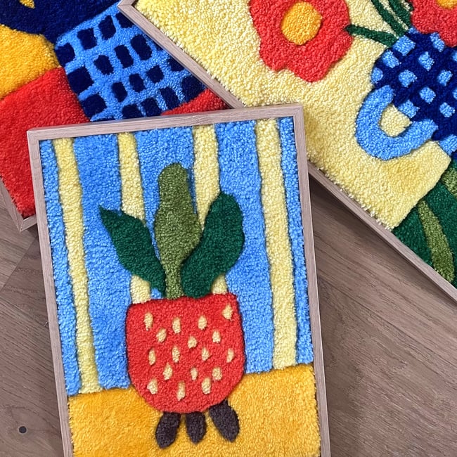 TAPIS ENCADRÉ - LA PLANTE VERTE EN POT