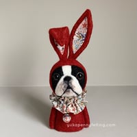 Image 1 of Boston Bunny Ornament - Red