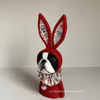 Image 2 of Boston Bunny Ornament - Red