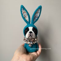 Image 4 of Boston Bunny Ornament - Peacock Blue