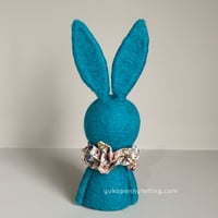 Image 3 of Boston Bunny Ornament - Peacock Blue