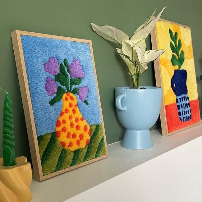 TAPIS ENCADRÉ - LES FLEURS VIOLETTE