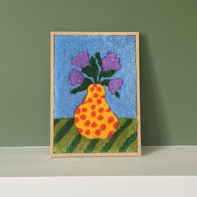 TAPIS ENCADRÉ - LES FLEURS VIOLETTE