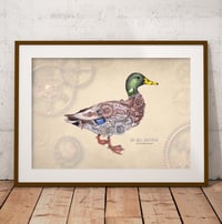 Image 2 of Steampunk Mallard Duck Print