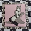 Cat Girl Textured Square Print