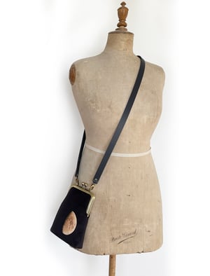 Image of Moon, slim velvet shoulder bag with crossbody strap