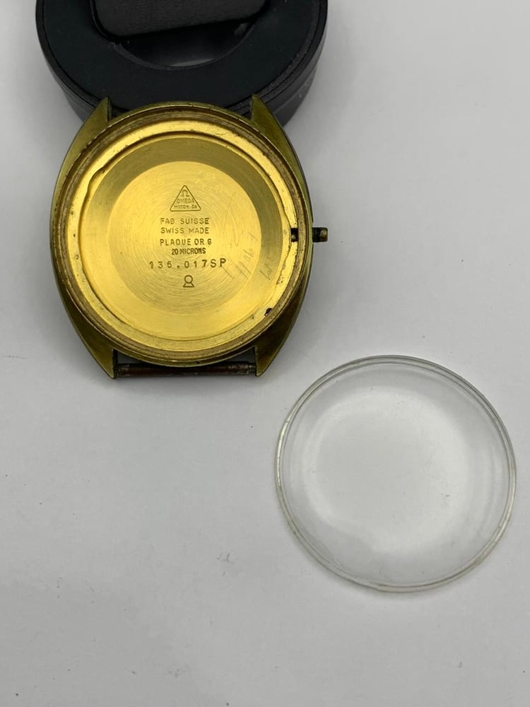 Image of gold plated vintage Omega 1960's/70's gents watch Case,used,ref#(om-48)