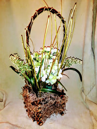 Image 2 of Tall Handle Wood Basket Arrangement