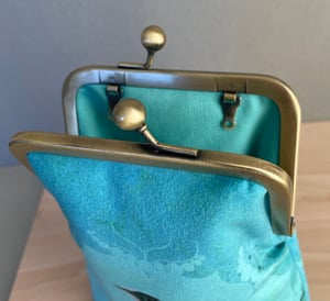 Image of Bird on a wire, slim velvet shoulder bag with crossbody strap