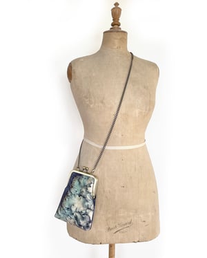 Image of Lichen, slim velvet shoulder bag with crossbody strap
