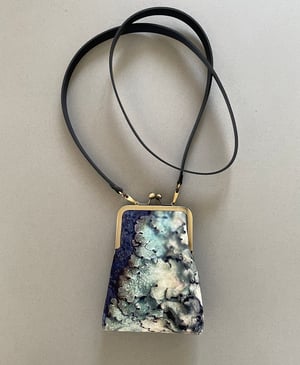 Image of Lichen, slim velvet shoulder bag with crossbody strap