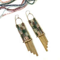 Image 1 of Abstract Color Block Pattern Earrings