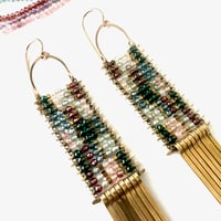 Image 4 of Abstract Color Block Pattern Earrings