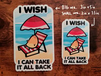 Image of I wish I Can Take It All Back Sticker