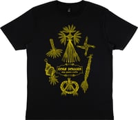  Corndollies T-shirt Mens/unisex  Black w/ Yellow Print 