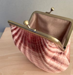 Image of Seashell, medium size printed velvet coin purse