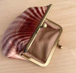 Image of Seashell, medium size printed velvet coin purse