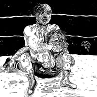 Image 1 of El Hijo Del Santo vs Espanto Jr (Way of the Blade Art Print)