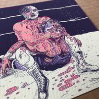 Image 2 of El Hijo Del Santo vs Espanto Jr (Way of the Blade Art Print)