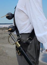 Image 2 of Baldric Black/Brass