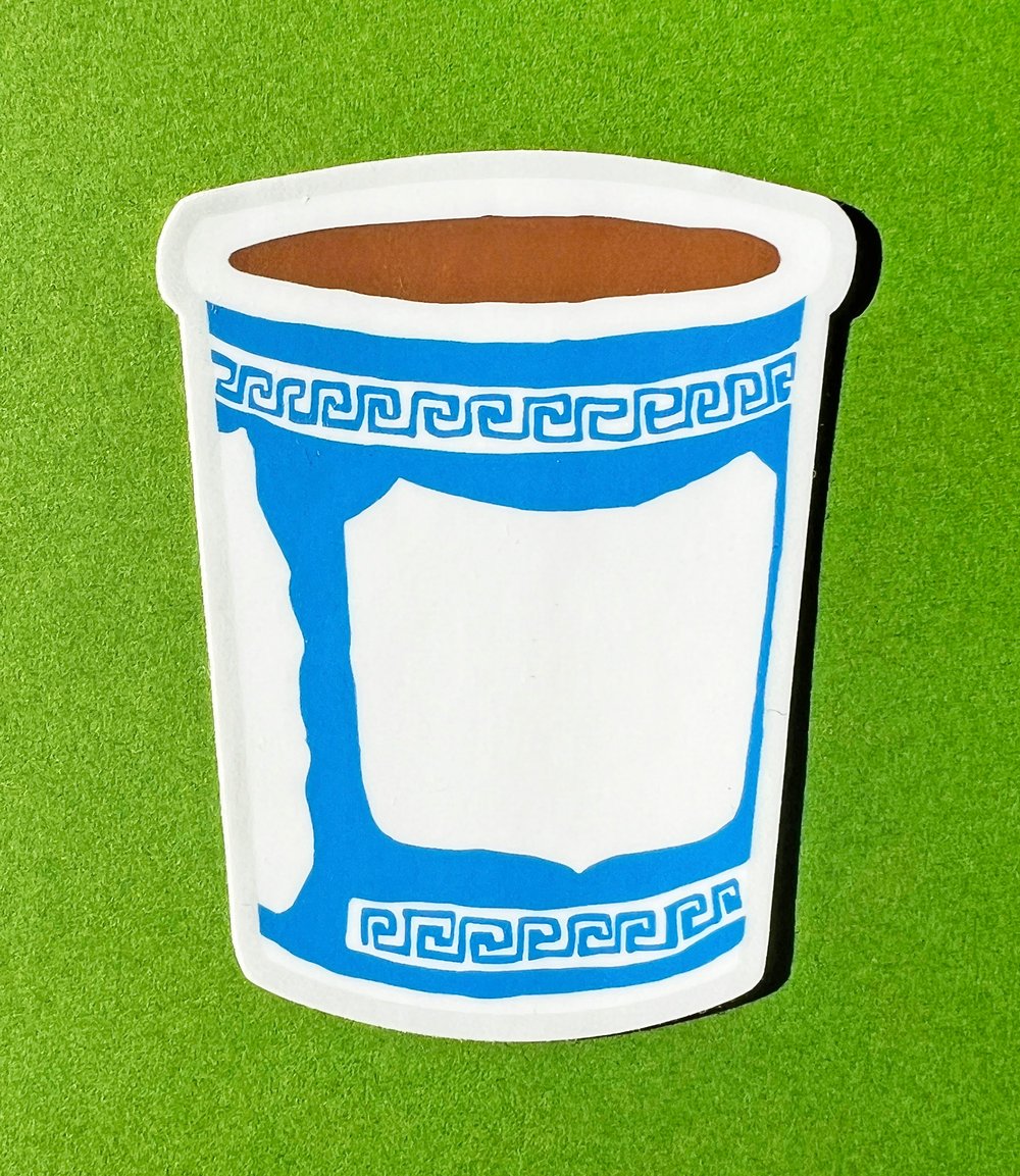 NEW YORK GREEK COFFEE CUP STICKER