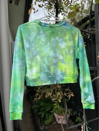 Image 2 of Green/yellow women’s tie dye cropped crew neck size XS