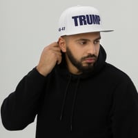 Image 8 of Trump 45-47 USA Flag White - Snapback Hat