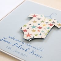 Image 4 of Handmade Baby Card. Personalised Baby Card for Baby Girl or Baby Boy. 