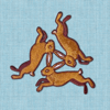 Three hares embroidered patch