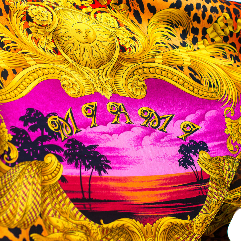 Image of Gianni Versace 1993 Miami Baroque Silk Skater Skirt