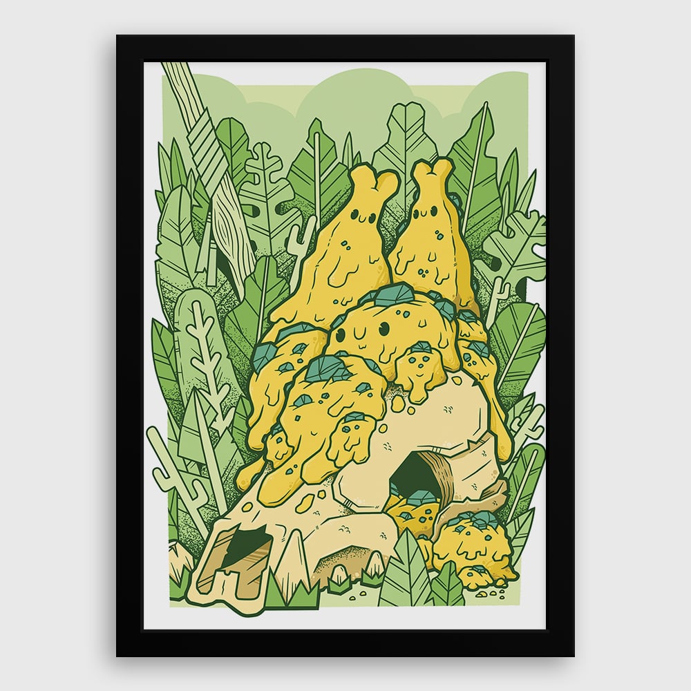 Image of Limited Edition Banana Ice Cream Bear Skull Art Print