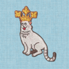 Cat king embroidered patch