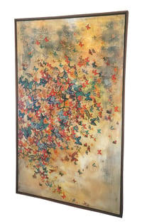 Image 4 of Original Canvas - Butterflies on Ochre - 36" x 60"