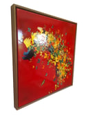 Original Canvas - Butterflies on Crimson/Prussian Blue/Gold - 30" x 30"