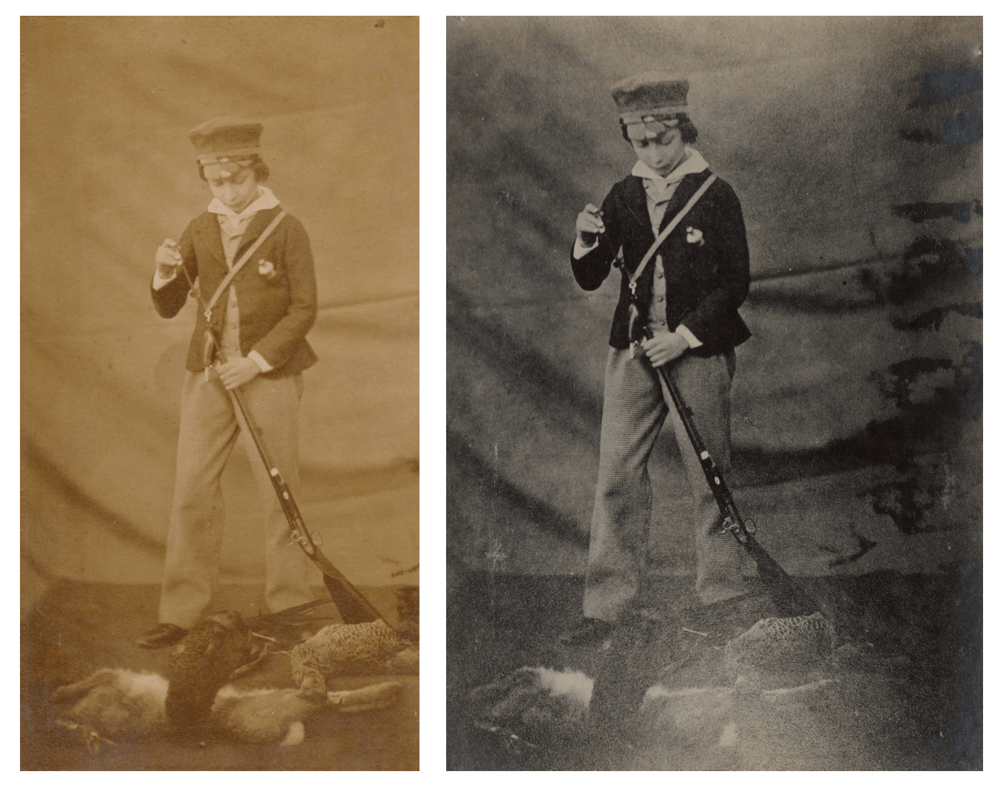 Image of Roger Fenton: Albert Edward, Prince of Wales, posing as a hunter, 1854