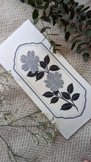Image of Dog Rose Lino Print- Cooler Toned 