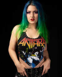 Image 5 of S-L Anthrax Lace Up Crop Top
