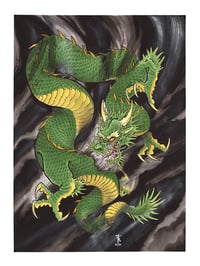 Green Dragon Print 18x24