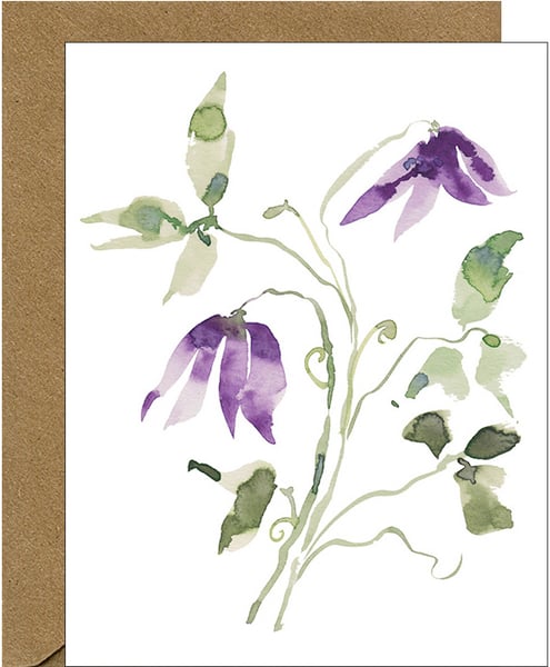 Image of NEW - Clematis Watercolor Floral Note Card