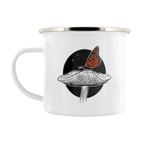 Image 1 of Butterfly & Fungi Enamel Mug - Nature's Delights Collection