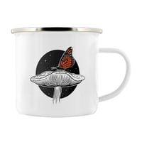 Image 2 of Butterfly & Fungi Enamel Mug - Nature's Delights Collection