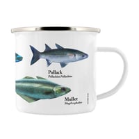 Image 4 of A Shoal of Fish Enamel Mug - Nature's Delights Collection
