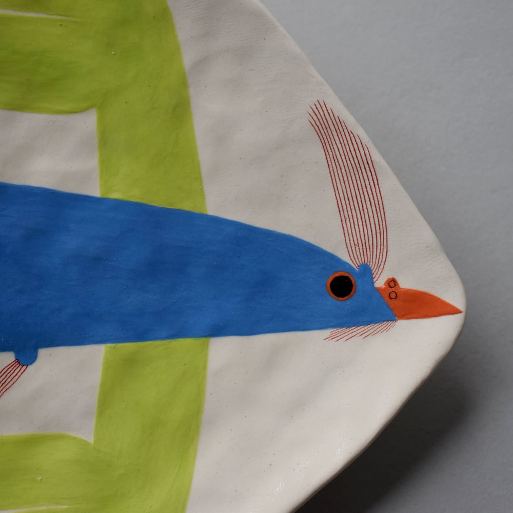 Image of Blue and Green Bird Plate