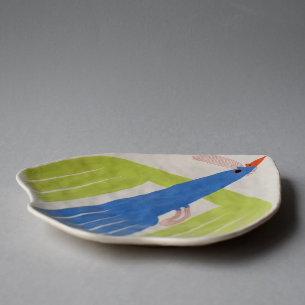 Image of Blue and Green Bird Plate