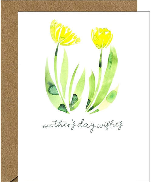 Image of NEW - Mother's Day Watercolor Tulips Floral Note Card