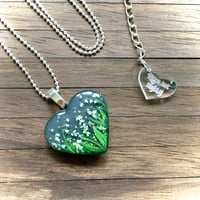 Image 3 of Lily of the Valley May Birth Flower Heart Pendant